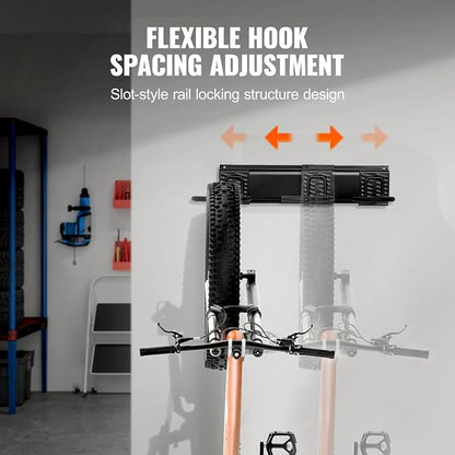 VEVOR Bike Storage Rack, 2 Bike Racks, Wall Mount Bike Storage Hanger, Home and - Image 5