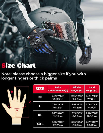 KEMIMOTO Motorcycle Gloves for Men/Women, Touchscreen Dirt Bike Gloves - Image 6