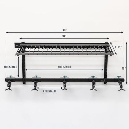 StoreYourBoard Lone Peak Ski Storage Rack and Wall Shelf, Holds 5 Pairs of Skis - Image 4