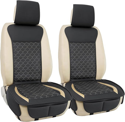 Elantrip 2PCs Front Car Seat Covers Leather Car Seat Protector Universal fit - Image 2