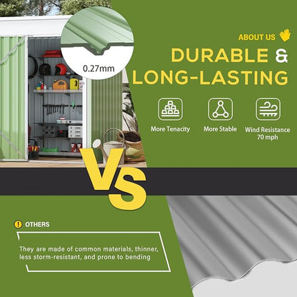 AECOJOY 5' x 3' Outdoor Storage Shed, Small 3x5 Metal Sheds & Outdoor Storage - Image 6