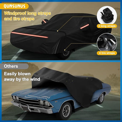 QUNSUNUS Waterproof Car Cover for Chevelle Malibu SS Sedan/Coupe 1964-1972 - Image 4