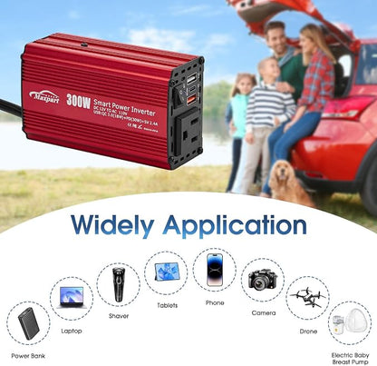300W Car Power Inverter, 12V DC to 110V AC Inverter Converter - Image 4
