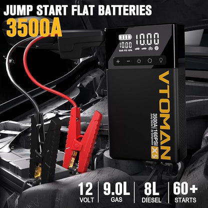 VTOMAN X5 Jump Starter with Air Compressor, 3500A Portable Car Battery Booster - Image 2