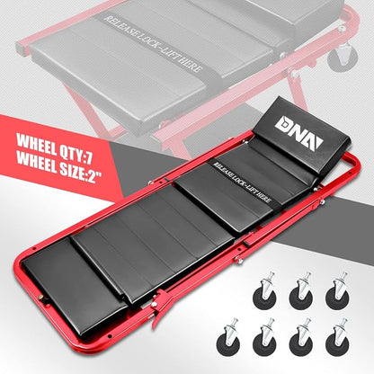 DNA MOTORING TOOLS-00193 48" 2 IN 1 Folding Rolling Garage Shop Creeper Roller - Image 3