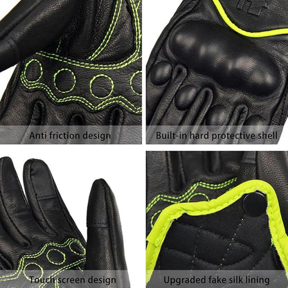 Harssidanzar Women's Motorcycle Gloves, Leather Motorcycle Gloves, Motorbike - Image 2