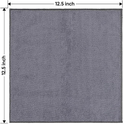 HOMEXCEL Grey Microfiber Cleaning Cloth 6 Pack, 12.5 x 12.5 inch Microfiber - Image 7