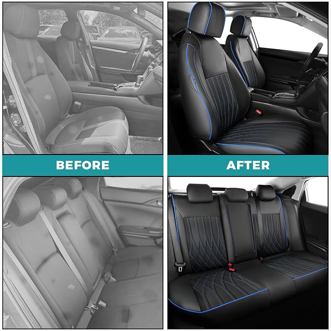Seat Covers for Honda Civic Sedan 4DR Sedan EX 2022 2023 2024 2025.Faux Leather - Image 5