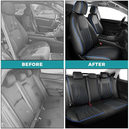 Seat Covers for Honda Civic Sedan LX 2016 2017 2018 2019 2020 2021, Faux - Image 5
