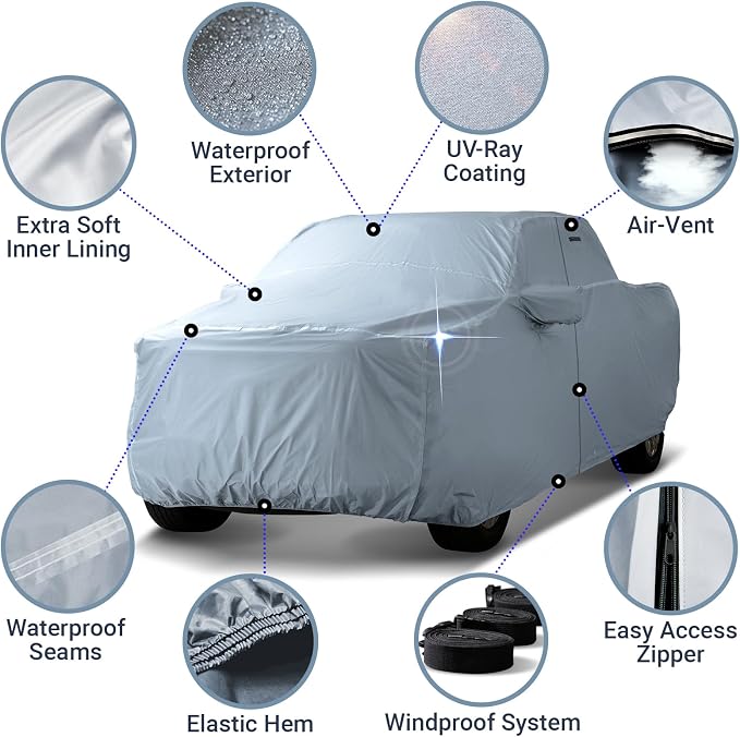 iCarCover Fits 2015-2022 Colorado Crew Cab, 6.1 ft Regular Bed Chevy Truck - Image 4