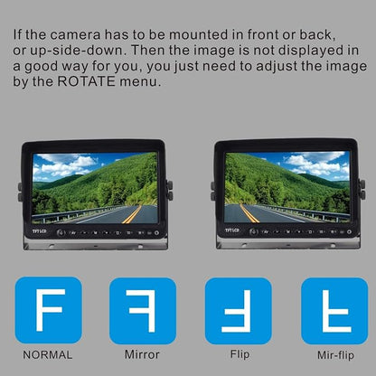 AHD 1080P 7" Reverse Rear View Backup Dual Camera System, Two Cameras - Image 4