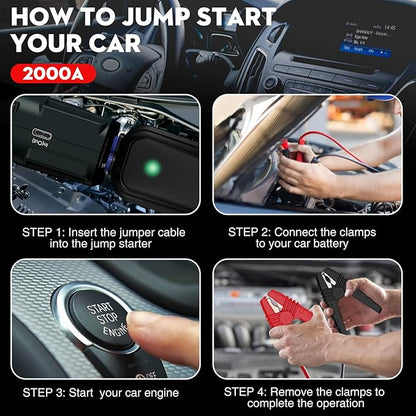 NEXPOW Car Jump Starter, 2000A Peak 12V Portable Car Battery Starter, Auto - Image 4