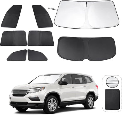 TINGLU Window Shades for Honda Pilot 2016-2025 EX-L Special Edition Elite Black by TINGLU