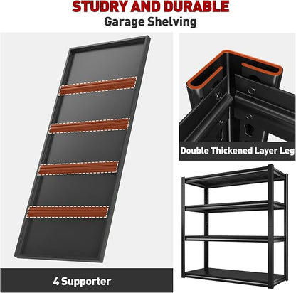 Raybee 40" W Garage Shelving 2000 LBS Storage Shelves 4 Tier Heavy Duty - Image 5