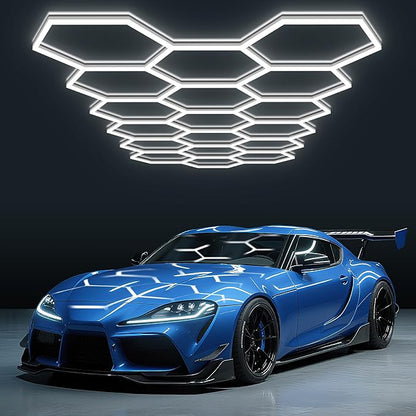 BRILLIHOOD Hexagon Garage Lights, LED Car Detailing Lighting, 6500K Super Bright by Brillihood