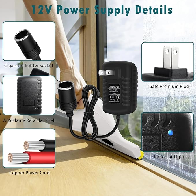 inShareplus 12V 2.5A 30W AC to DC Converter, 12 Volt Car Cigarette Lighter - Image 4