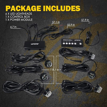 Xprite White Amber LED Hideaway Strobe Lights Kit 20 Flashing Patterns - Image 7