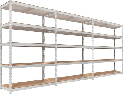 HOMEDANT White 5 Tier Laminated Boltless Heavy Duty Garage Storage Adjustable by TheBestOrganizingSolution