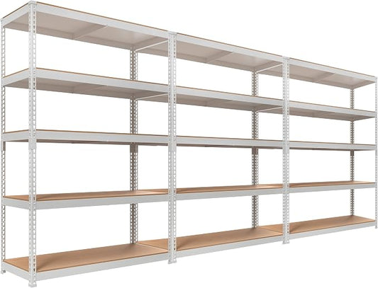 HOMEDANT White 5 Tier Laminated Boltless Heavy Duty Garage Storage Adjustable by TheBestOrganizingSolution