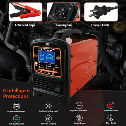 12V 24 Volt Car Battery Charger Heavy Duty, 0-15A Smart Automatic Battery - Image 5