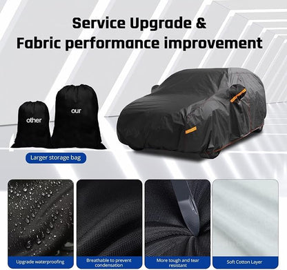 6 Layer Heavy Duty SUV Car Cover Waterproof All Weather Protection - Image 5
