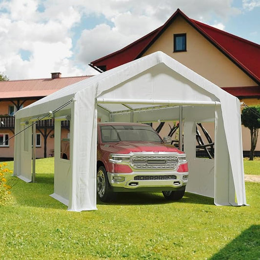 12x20ft Heavy Duty Carport Outdoor Canopy Portable Garage by Wpond