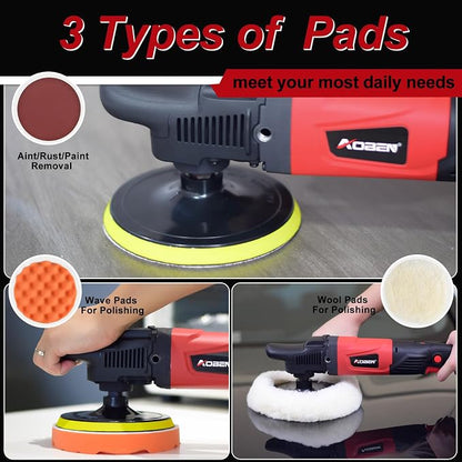AOBEN Rotary Buffer Polisher, 1200W 6-inch/ 7-inch Car Buffer, Car Polisher - Image 5