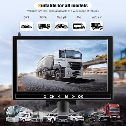 1080P Wireless RV Backup Camera System, 9 Inch Reverse Camera Monitor - Image 4
