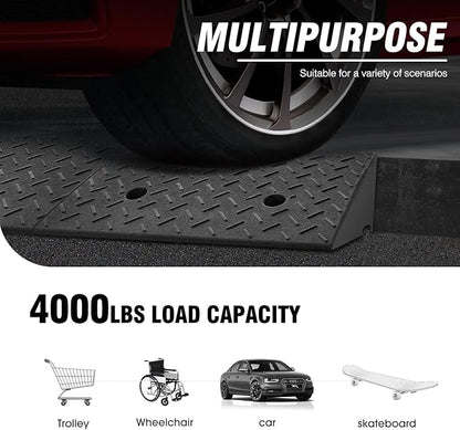 DNA MOTORING 6.3" Rise Rubber Curb Ramp Heavy Duty Loading Driveway Ramp - Image 6