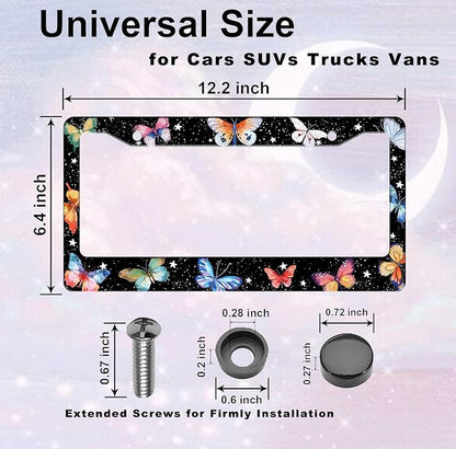 Butterfly License Plate Frame Animal Print License Plate Holder Bracket Metal - Image 4
