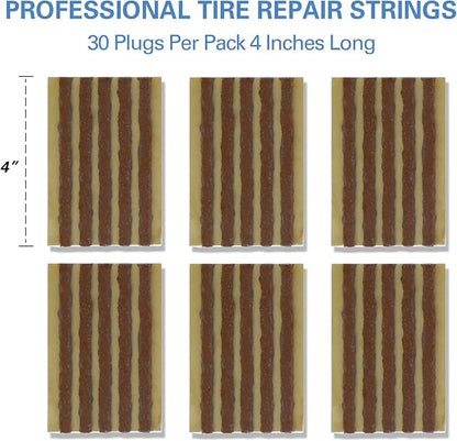 CKAuto 30pcs 4" Brown Tire Repair Strings, Automotive Tool Tire Repair Plugs - Image 2