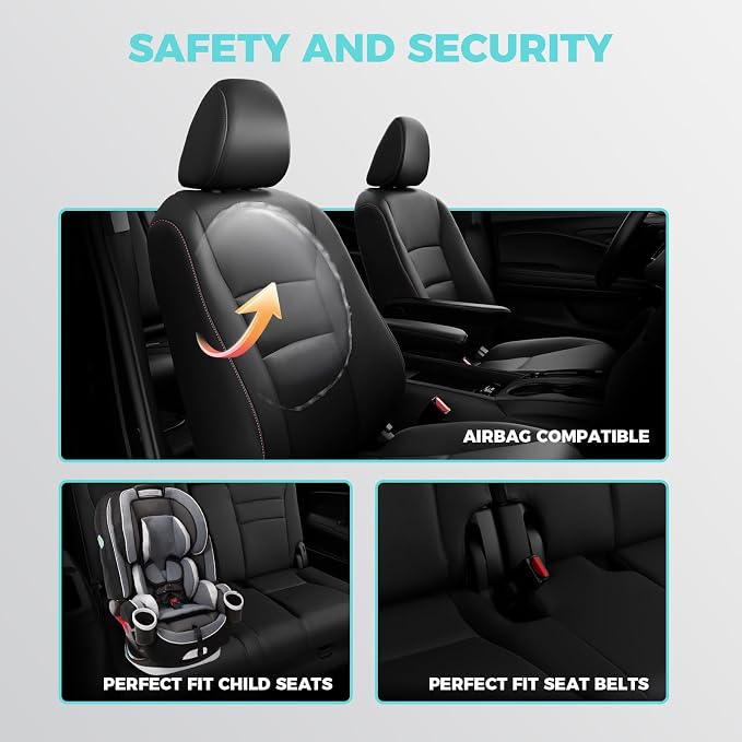 for Honda Pilot Seat Covers, Full Set Custom Car Seat Protectors Fit Pilot EX-L - Image 3