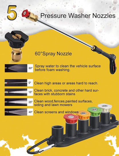 BOSEA Foam Cannon with Pressure Washer Tips and Nozzle Holder, 4000PSI Car Wash - Image 7