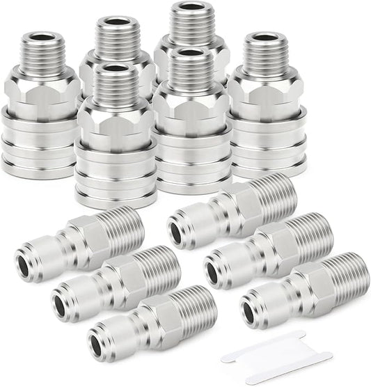 TAISHER 12PCS 304 Stainless Steel Pressure Washer Adapter Kit, Quick Connect by TAISHER