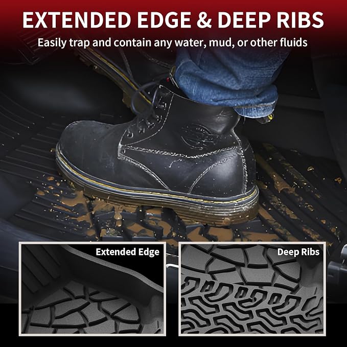 LASFIT Floor Mats for Ford Bronco 4-Door 2025 2024 2023 2022 2021 TPE All - Image 2