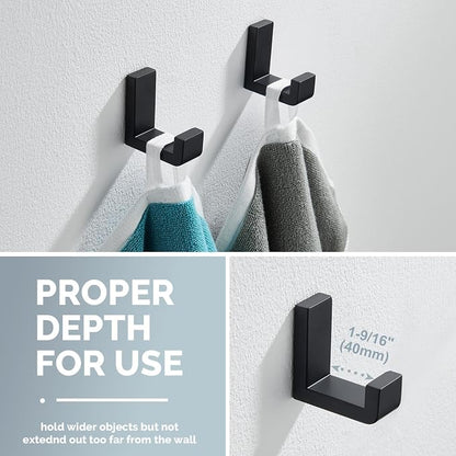 Angle Simple Bathroom Towel Hooks, SUS 304 Stainless Steel Robe Coat Holder - Image 4