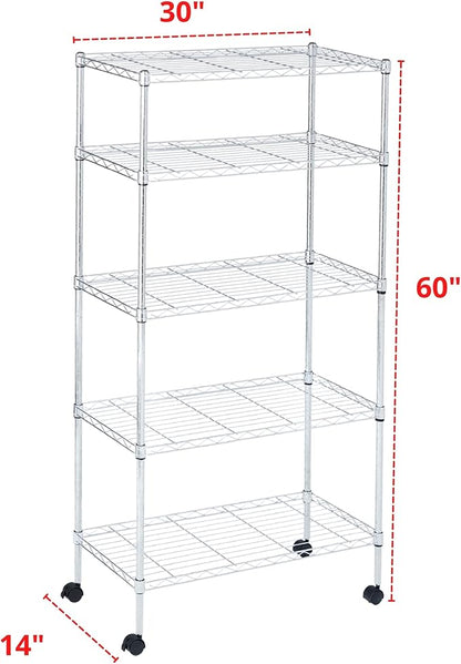 Displays By Jack 5 Tier Heavy Duty Wire Shelving Unit Storage Rack - Image 3