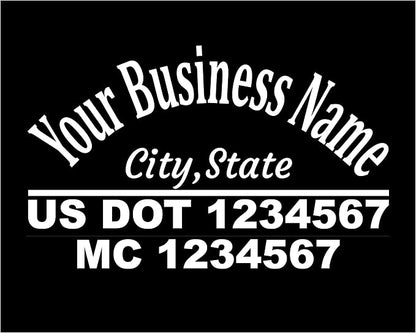 Custom US DOT Trucking Decal Stickers Tow Truck, 18 Wheeler, Van MC Number by AlderaGraphics