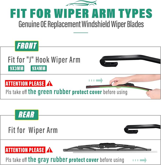 24" 20" 11" Windshield Wiper Blades Replacement - Image 8
