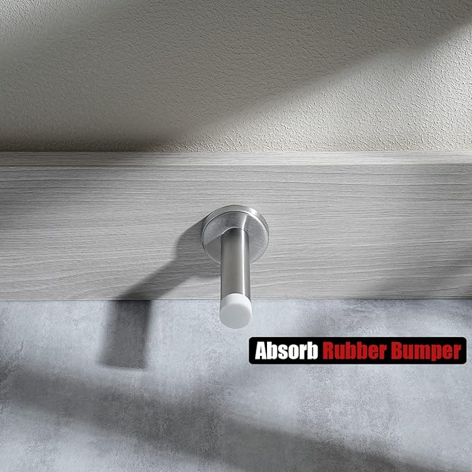 JQK Door Stopper, 304 Stainless Steel Thicken 1mm Sound Dampening Door Stop - Image 6