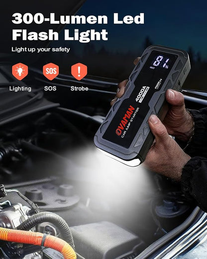H5 Jump Starter, Portable 4000A Peak Car Battery Jump Starter 12V Jump Box Auto - Image 6