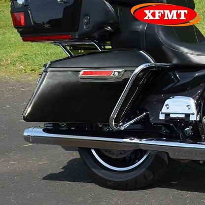 XFMT Motorcycle Hard Saddlebags Vivid Black Saddle Bags Trunk W/Latches - Image 7