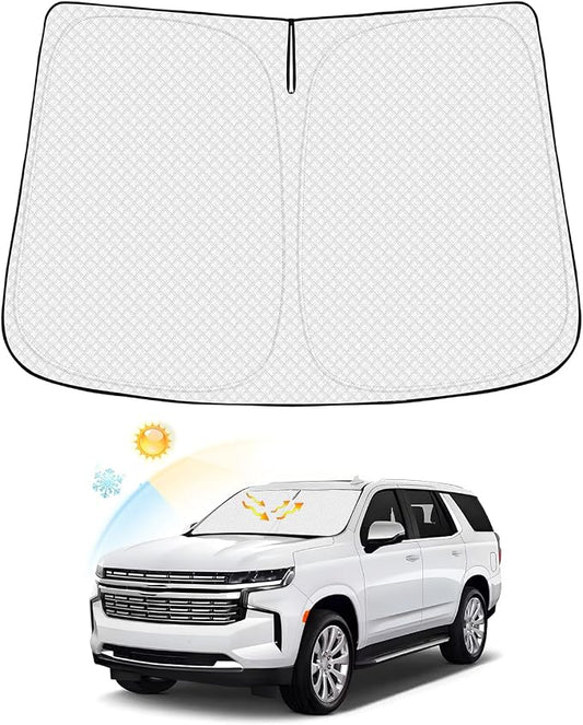 Windshield Sun Shade for Chevrolet/Chevy Tahoe 2021-2025 2026 Accessories by Canvcle