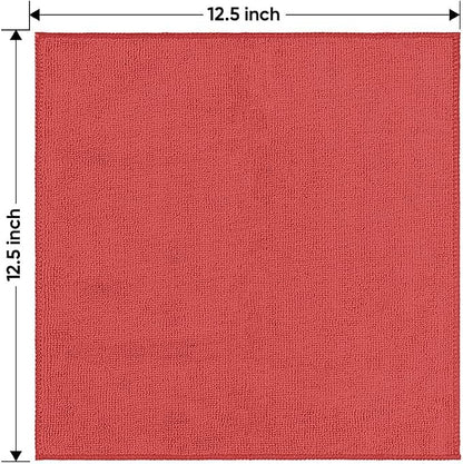 HOMEXCEL Red Microfiber Cleaning Cloth 12 Pack, 12.5 x 12.5 inch Microfiber - Image 7