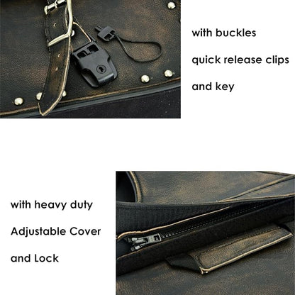 GARGOYLE BELLS Motorcycle Saddle Bags Leather Motorcycle Luggage Bag - Image 2