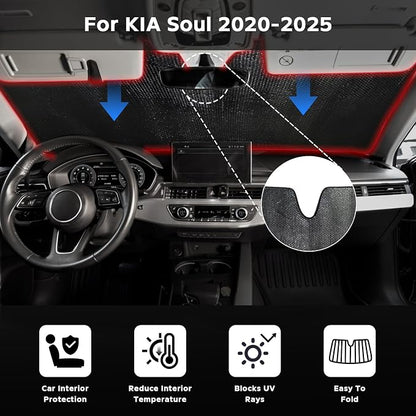 Windshield Sun Shade for KIA Soul 2020-2025 - Image 2