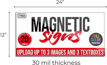 2 Pack, Personalized Magnetic Signs - Image 5