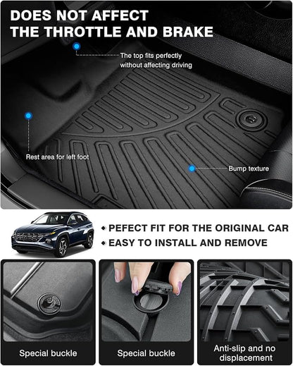 Powerty Floor Mats for 2022-2025 Hyundai Tucson Accessories All Weather Floor - Image 4