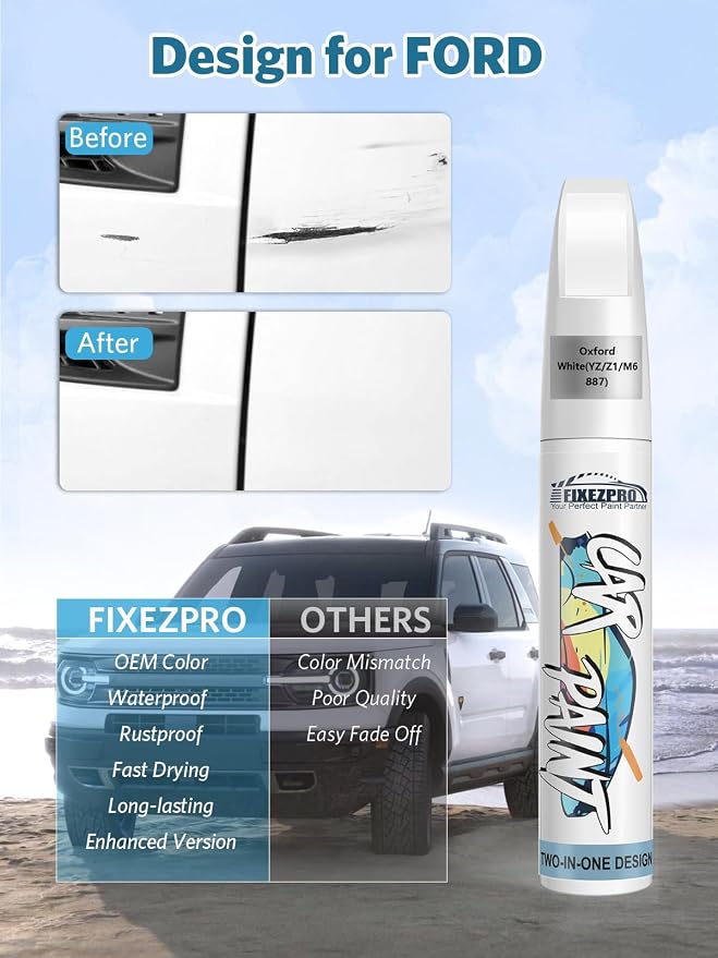 Shadow Black Touch Up Paint for Ford, Car Paint Scratch Repair Remover Pen - Image 2