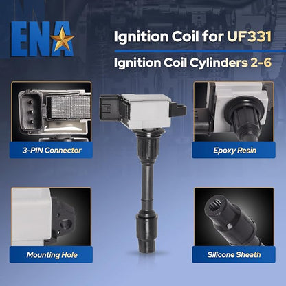 ENA Set of 6 Ignition Coil Pack 2000 2001 3.3 3.5 Compatible - Image 4